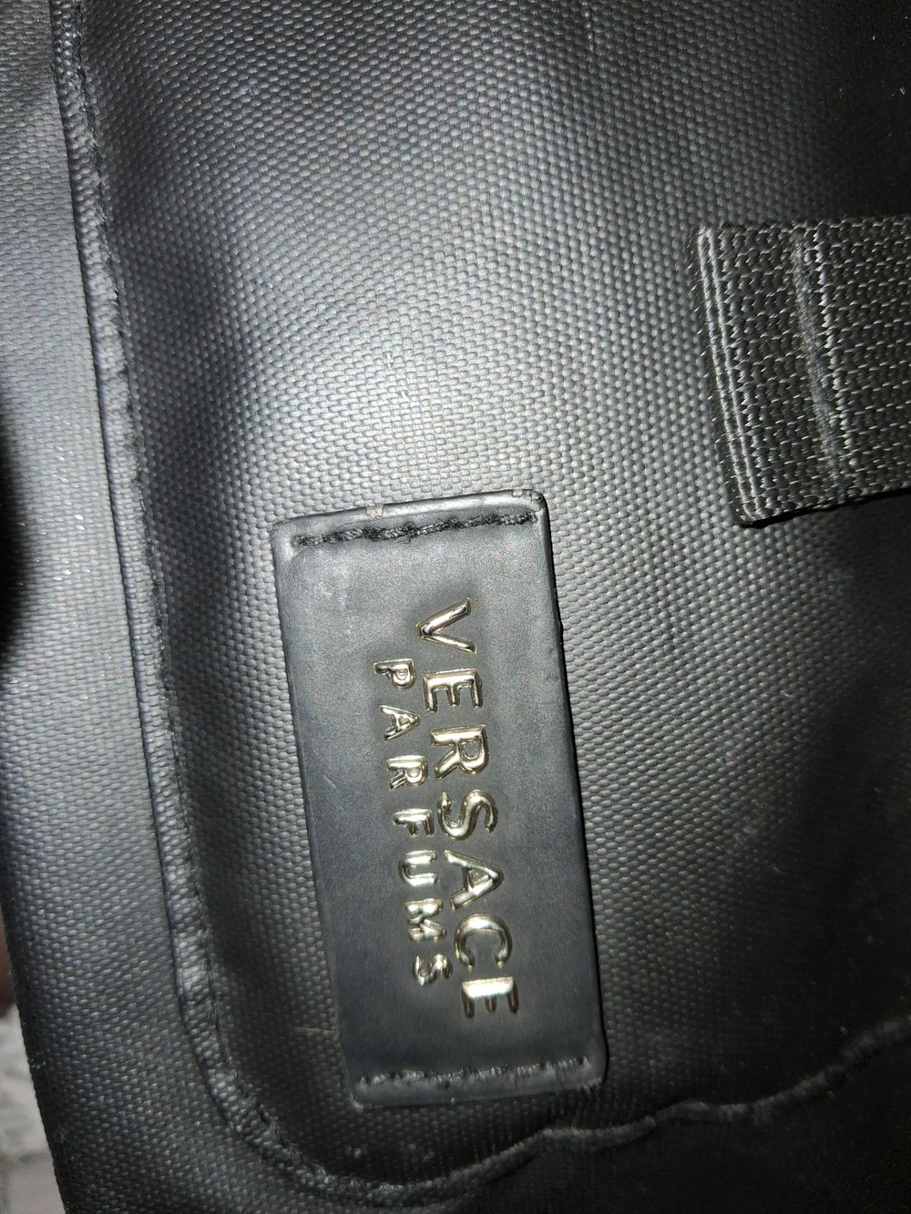 Versace Collection Black Men's Messenger Crossbody with Gold Zipper